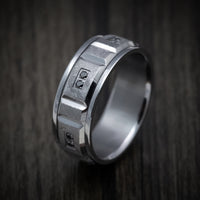 Tantalum Band with Diamonds Custom Made Men's Ring