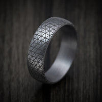 Tantalum Band with Geometric Design Pattern Custom Made Men's Ring
