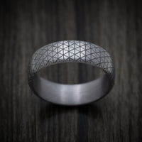 Tantalum Band with Geometric Design Pattern Custom Made Men's Ring
