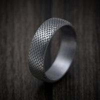 Tantalum Band with Scales Design Pattern Custom Made Men's Ring