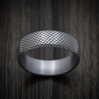 Tantalum Band with Scales Design Pattern Custom Made Men's Ring