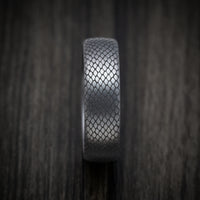 Tantalum Band with Scales Design Pattern Custom Made Men's Ring
