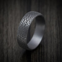 Tantalum Band with Organic Design Pattern Custom Made Men's Ring