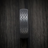 Tantalum Band with Organic Design Pattern Custom Made Men's Ring