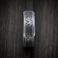 Tantalum Band with Floral Design Pattern Custom Made Men's Ring