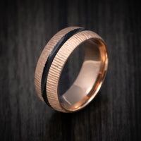 14K Gold Men's Ring with Cerakote Inlay Custom Made Band
