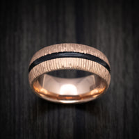 14K Gold Men's Ring with Cerakote Inlay Custom Made Band