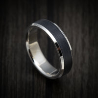 14K Gold and Carbon Fiber Men's Ring