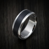 14K Gold and Carbon Fiber Men's Ring