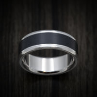 14K Gold and Carbon Fiber Men's Ring