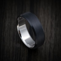 Carbon Fiber Men's Ring with 14K Gold Sleeve