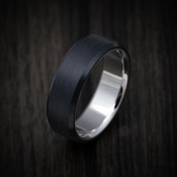 Carbon Fiber Men's Ring with 14K Gold Sleeve