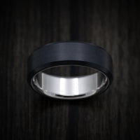 Carbon Fiber Men's Ring with 14K Gold Sleeve