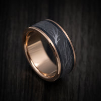 14K Gold and Tantalum Men's Ring with Tree Branch Design