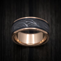 14K Gold and Tantalum Men's Ring with Tree Branch Design