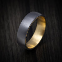 Tantalum Men's Ring with 14K Gold Sleeve