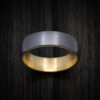 Tantalum Men's Ring with 14K Gold Sleeve