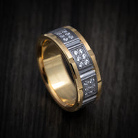 14K Gold and Tantalum Men's Ring with Diamonds