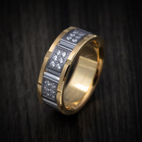 14K Gold and Tantalum Men's Ring with Diamonds