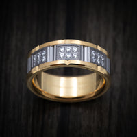 14K Gold and Tantalum Men's Ring with Diamonds