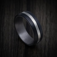 Tantalum and Carbon Fiber Ring with 14K Gold Inlay