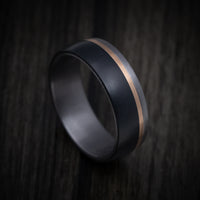 Tantalum and Carbon Fiber Ring with 14K Gold Inlay