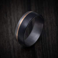 Tantalum and Carbon Fiber Ring with 14K Gold Inlay