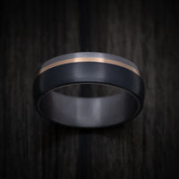 Tantalum and Carbon Fiber Ring with 14K Gold Inlay