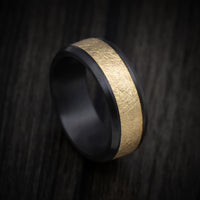 Black Titanium and 14K Gold Men's Ring