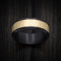 Black Titanium and 14K Gold Men's Ring