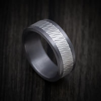 Tantalum Men's Ring with Textured 14K Gold Inlay