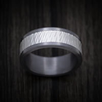 Tantalum Men's Ring with Textured 14K Gold Inlay