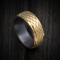 14K Gold Men's Ring with Tantalum Sleeve