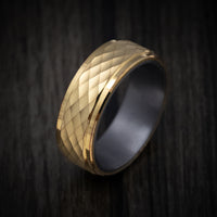 14K Gold Men's Ring with Tantalum Sleeve