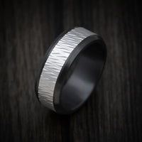 Black Titanium and 14K Gold Men's Ring