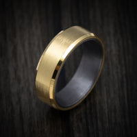 14K Yellow Gold Men's Ring with Tantalum Sleeve