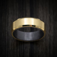 14K Yellow Gold Men's Ring with Tantalum Sleeve