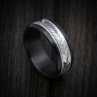 Black Titanium and 14K Gold Men's Ring