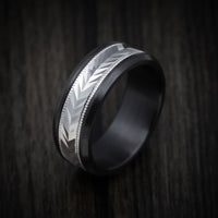 Black Titanium and 14K Gold Men's Ring