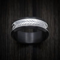 Black Titanium and 14K Gold Men's Ring