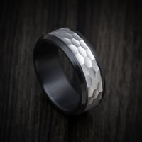 Black Titanium and 14K Gold Men's Ring
