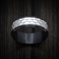 Black Titanium and 14K Gold Men's Ring