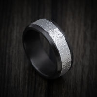Black Titanium and 14K Gold Men's Ring