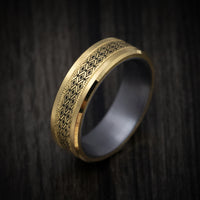 14K Yellow Gold Men's Ring with Tantalum Sleeve