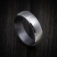 14K White Gold Men's Ring with Tantalum Sleeve