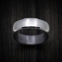 14K White Gold Men's Ring with Tantalum Sleeve