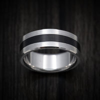 14K Gold Men's Ring with Carbon Fiber Inlay