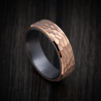 14K Rose Gold Men's Ring with Tantalum Sleeve