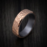 14K Rose Gold Men's Ring with Tantalum Sleeve