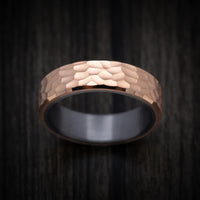 14K Rose Gold Men's Ring with Tantalum Sleeve